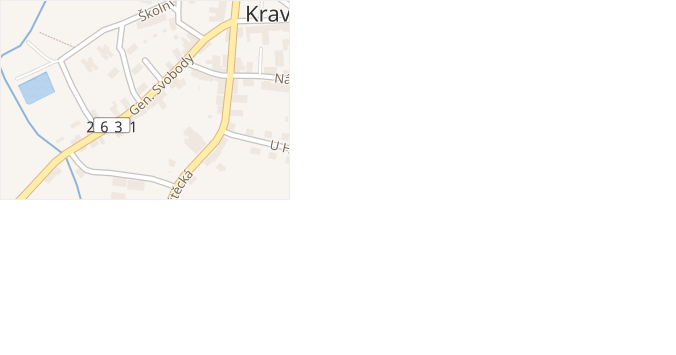 Gen. Svobody v obci Kravaře - mapa ulice