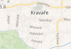 Březová v obci Kravaře - mapa ulice