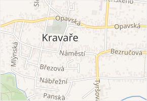 Náměstí v obci Kravaře - mapa ulice