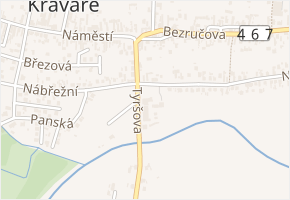 Tyršova v obci Kravaře - mapa ulice