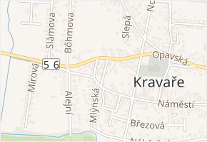 U Kapličky v obci Kravaře - mapa ulice
