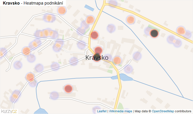 Mapa Kravsko - Firmy v části obce.