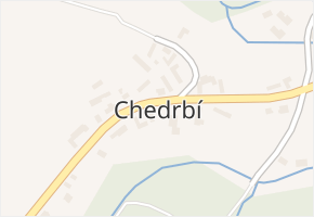 Chedrbí v obci Krchleby - mapa části obce