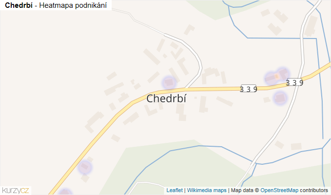 Mapa Chedrbí - Firmy v části obce.