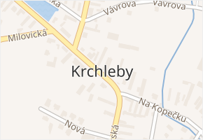 Krchleby v obci Krchleby - mapa části obce