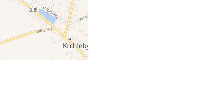 Milovická v obci Krchleby - mapa ulice