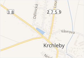 U Rybníka v obci Krchleby - mapa ulice