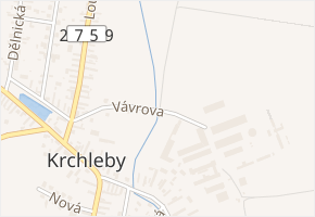 Vávrova v obci Krchleby - mapa ulice
