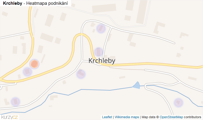 Mapa Krchleby - Firmy v části obce.