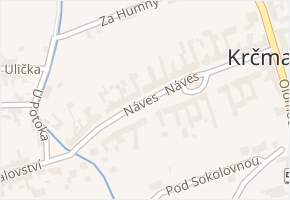 Náves v obci Krčmaň - mapa ulice