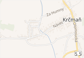 U Potoka v obci Krčmaň - mapa ulice