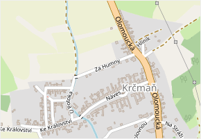 Za Humny v obci Krčmaň - mapa ulice