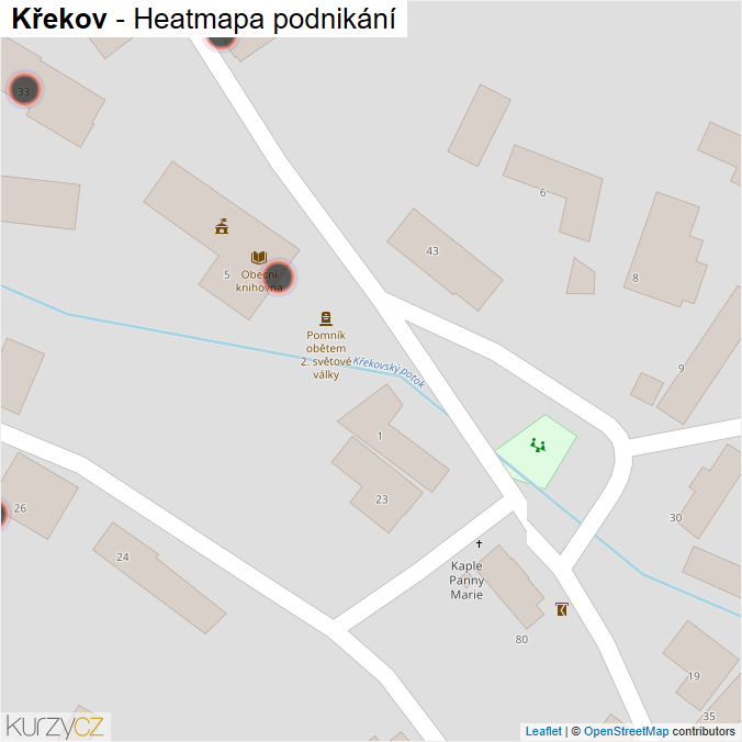 Mapa Křekov - Firmy v obci.