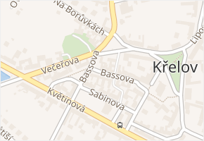 Bassova v obci Křelov-Břuchotín - mapa ulice