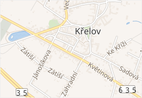 Polní v obci Křelov-Břuchotín - mapa ulice