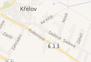 Sadová v obci Křelov-Břuchotín - mapa ulice
