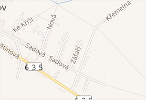 Záfaří v obci Křelov-Břuchotín - mapa ulice