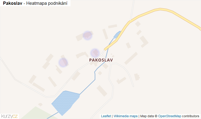 Mapa Pakoslav - Firmy v části obce.