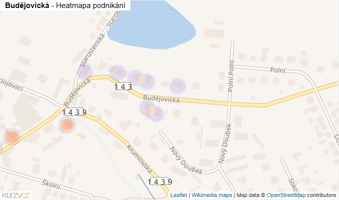 Mapa Budějovická - Firmy v ulici.