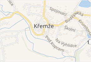 Náměstí v obci Křemže - mapa ulice