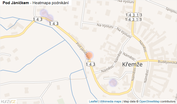 Mapa Pod Jáníčkem - Firmy v ulici.