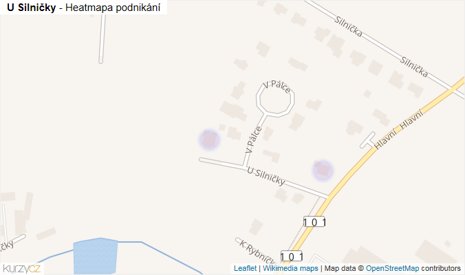 Mapa U Silničky - Firmy v ulici.