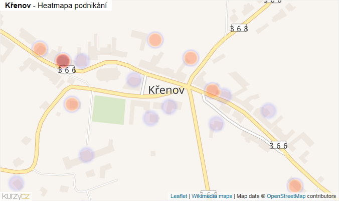 Mapa Křenov - Firmy v části obce.