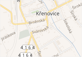 Svárovská v obci Křenovice - mapa ulice