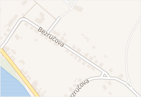Bezručova v obci Křešice - mapa ulice