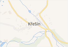 Křešín v obci Křešín - mapa části obce