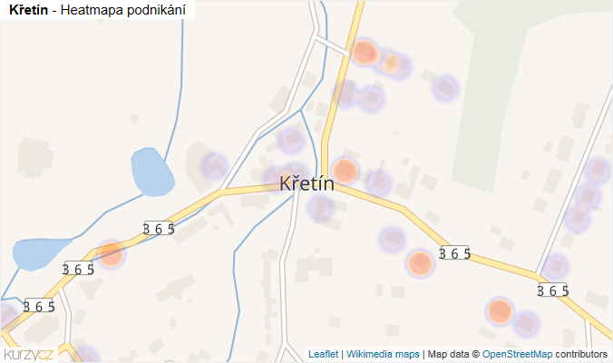 Mapa Křetín - Firmy v části obce.