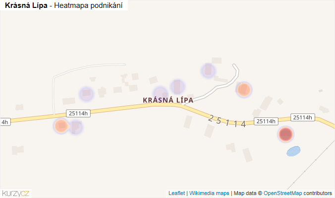 Mapa Krásná Lípa - Firmy v části obce.
