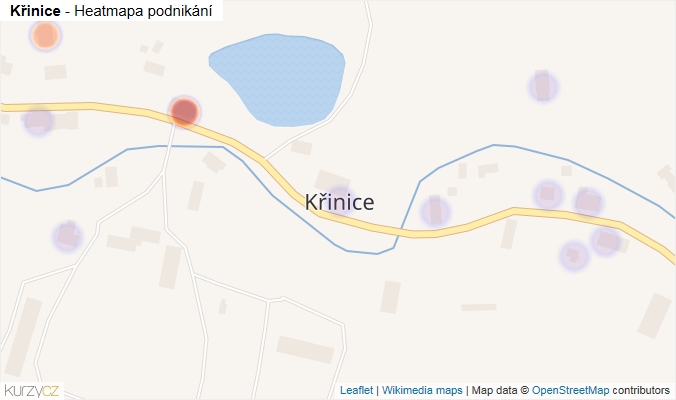 Mapa Křinice - Firmy v části obce.