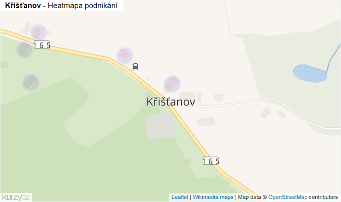 Mapa Křišťanov - Firmy v části obce.