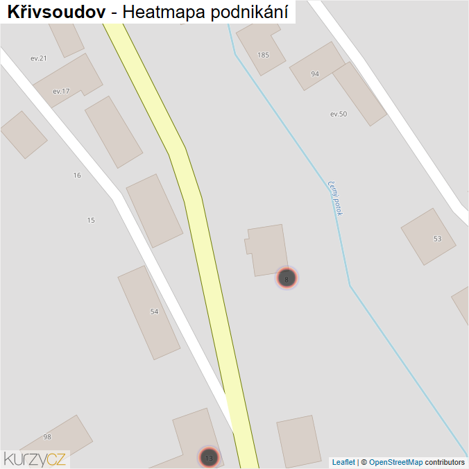 Mapa Křivsoudov - Firmy v obci.