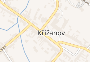 Benešovo náměstí v obci Křižanov - mapa ulice