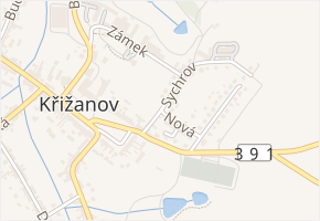 Sychrov v obci Křižanov - mapa ulice