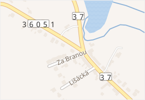 Za Branou v obci Křižanov - mapa ulice