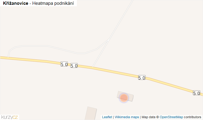 Mapa Křižanovice - Firmy v obci.