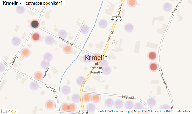 Mapa Krmelín - Firmy v části obce.