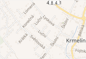 Luční v obci Krmelín - mapa ulice