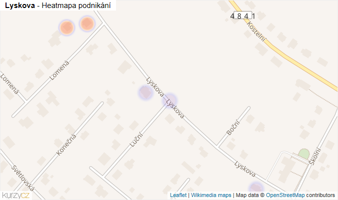 Mapa Lyskova - Firmy v ulici.