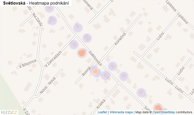 Mapa Světlovská - Firmy v ulici.