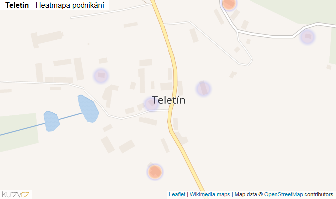 Mapa Teletín - Firmy v části obce.