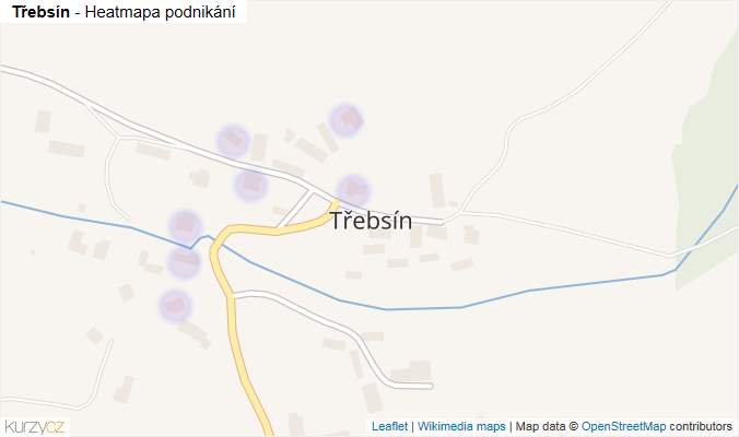 Mapa Třebsín - Firmy v části obce.