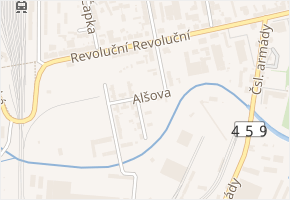 Alšova v obci Krnov - mapa ulice