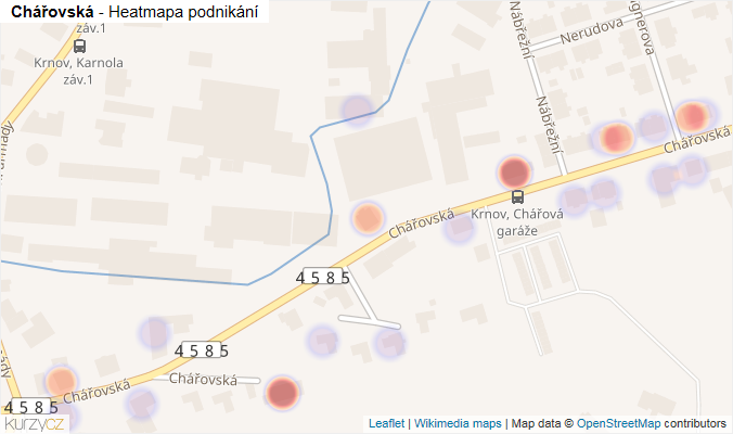Mapa Chářovská - Firmy v ulici.