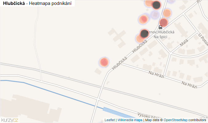 Mapa Hlubčická - Firmy v ulici.