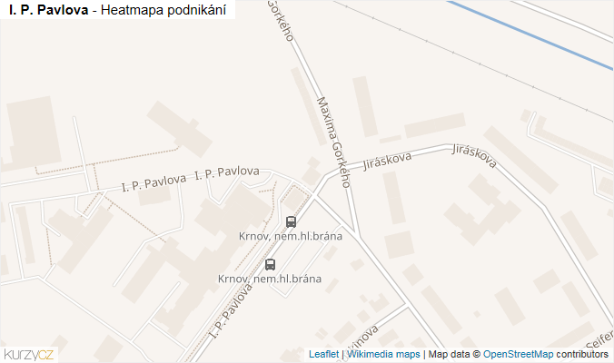 Mapa I. P. Pavlova - Firmy v ulici.