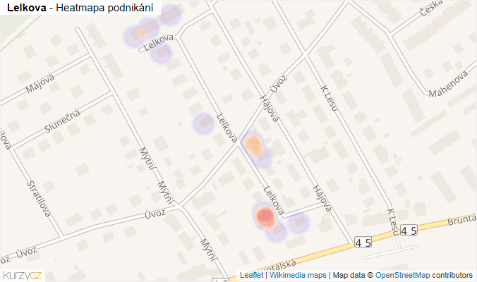 Mapa Lelkova - Firmy v ulici.